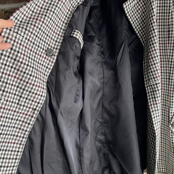 LAND’S END Women's Houndstooth Double-Breasted Wool Blend Coat - Picture 7 of 10